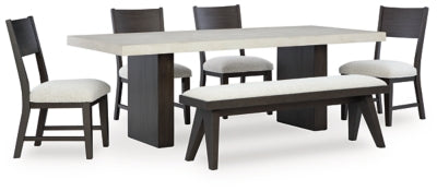 Westonfort Dining Table,4 Chairs and Bench
