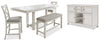 Robbinsdale Counter Height Dining Table, 2 Barstools, Bench and Server
