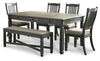 Tyler Creek Dining Table, 4 Chairs and Bench