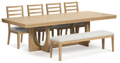 Rencott Extension Dining Table, 4 Chairs and Bench
