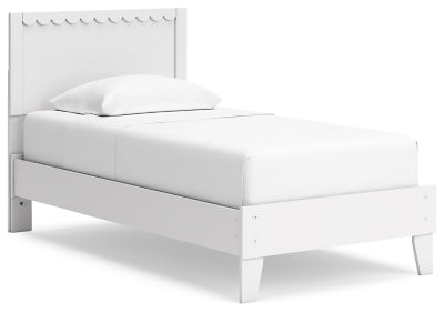 Cama de plataforma con paneles gemelos Hallityn