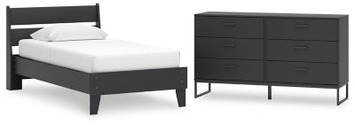 Socalle Twin Panel Platform Bed and Dresser