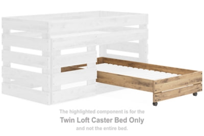 Larstin Twin Loft Caster Bed