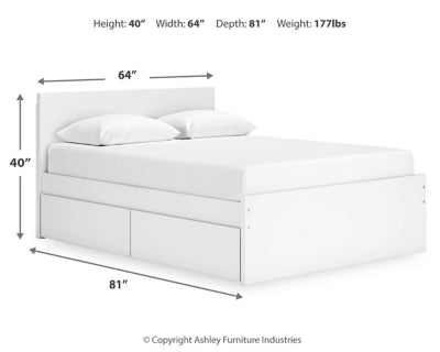 Onita Queen Panel Platform Bed with 1 Side Storage
