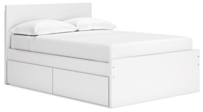 Cama de plataforma Onita con panel completo y 1 cajón de almacenamiento lateral