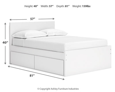 Onita Full Panel Platform Bed with 1 Side Storage