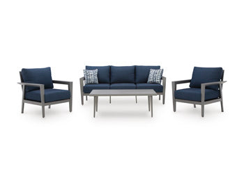 Gali Outdoor Sofa/Chairs/Table Set (Set of 4)