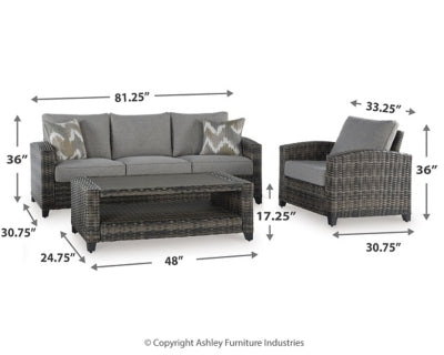Oasis Court Outdoor Sofa/Chairs/Table Set (Set of 4)