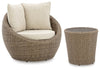 Danson 2 Swivel Lounge Chairs and End Table