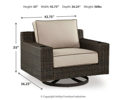 Coastline Bay Outdoor Swivel Lounge with Cushion