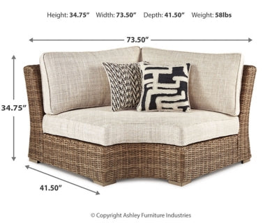 Beachcroft Outdoor Curved Corner Chair with Cushion