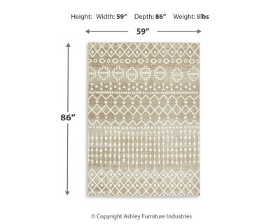 Bunchly 4'11" x 7'2" Washable Rug