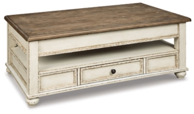 Mesa de centro Realyn con tablero elevable