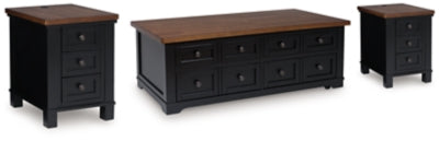 Wildenauer Lift-top Coffee Table and 2 Chairside End Tables