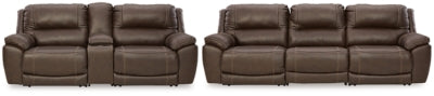 Dunleith 3-Piece Reclining Sofa and 3-Piece Loveseat with Console