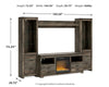 Trinell 4-Piece Entertainment Center with Electric Fireplace