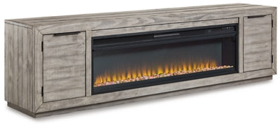 Mueble de TV Naydell de 92" con chimenea eléctrica